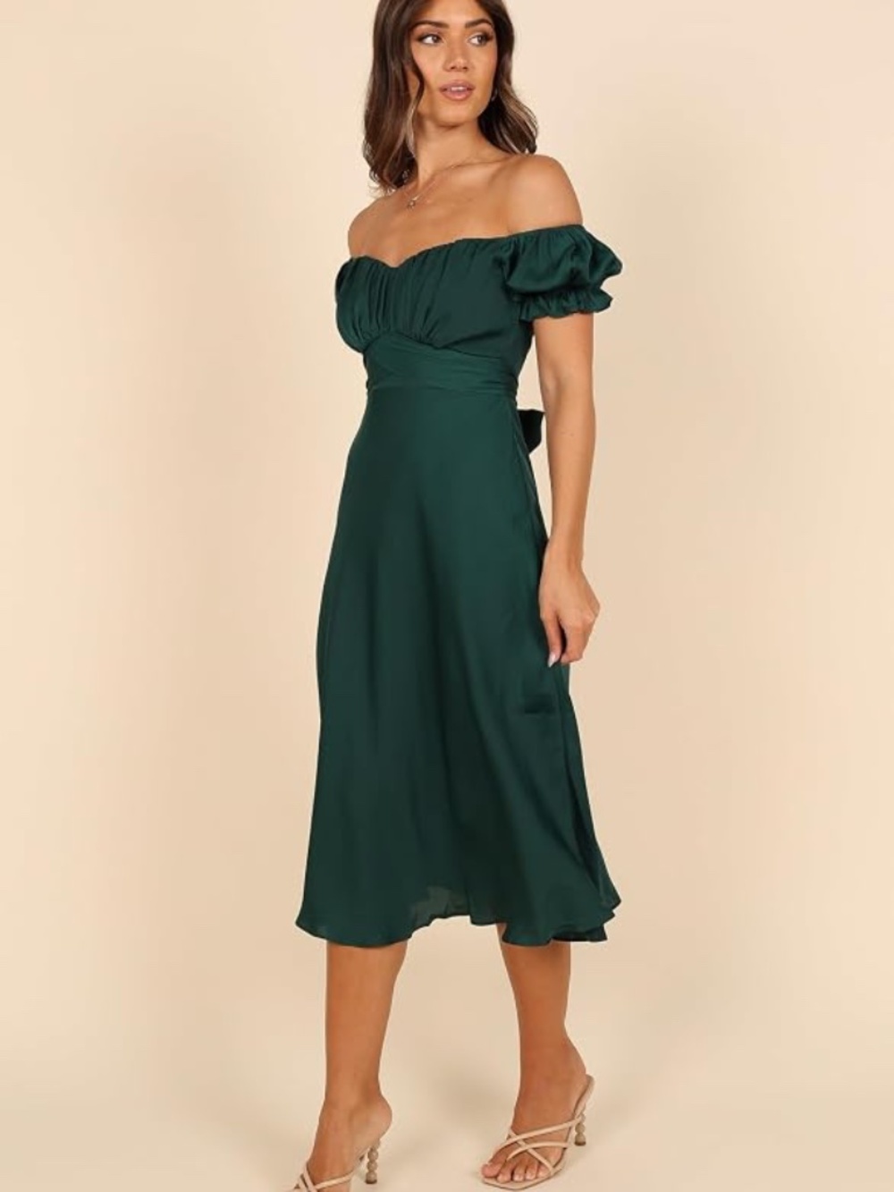 Petal & Pup Women’s McKenna Sweetheart Frill Midi Dress NWT in Emerald Sz Medium